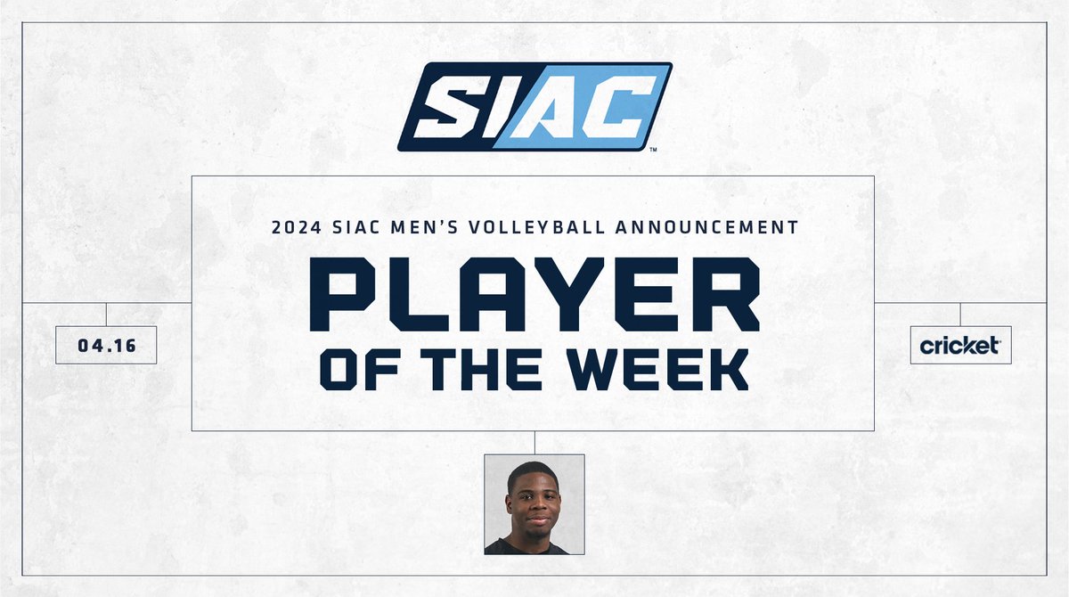 The Southern Intercollegiate Athletic Conference announces its Men's Volleyball Defensive Player of the Week! 🏐 🏆 #SIAC #SIACMVB #LeadersRiseHere Visit TheSIAC.com to learn more! ✅