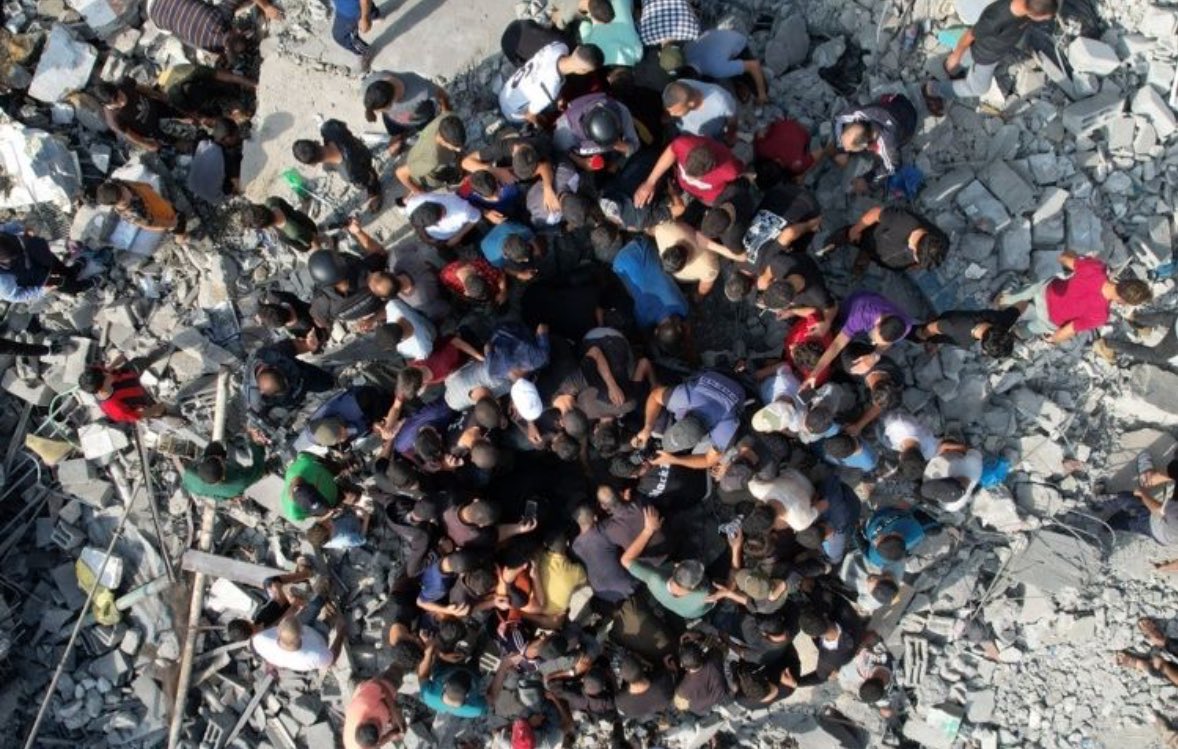 Israel just bombed 11 children to death in a playground in Gaza…