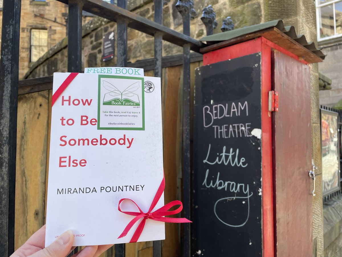 This book fairy is sharing a copy of #HowToBeSomebodyElse by #MirandaPountney! Who will be lucky enough to find this special book in the BedlamTheatre Little Library in #Edinburgh? #ibelieveinbookfairies #VintageBookFairies #BookFairyProofs #HowToBeSomebodyElse #MirandaPountney