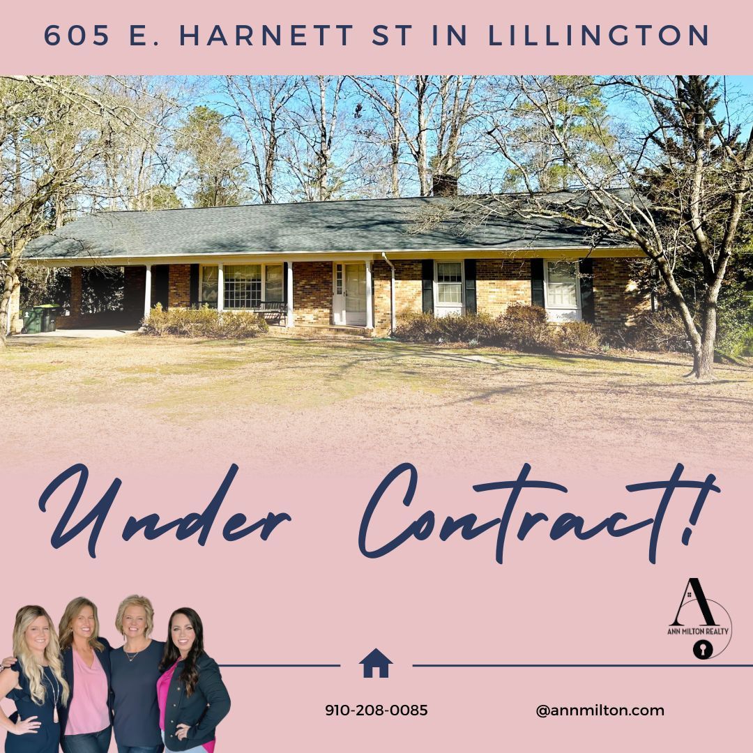 #undercontract Congratulations to our sellers. The market is heating up. Give Ann Milton Realty a call to get your home on the market. 910-208-0085.
#annmiltonrealty #harnettcountyrealtors #harnettcountyhomesforsale #realestate #realtors #lovewhereyoulive
