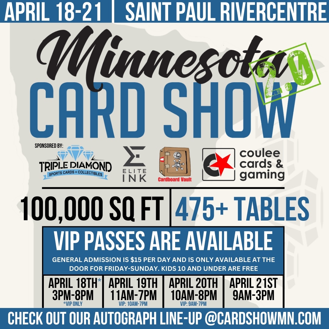 Minnesota Card Show (@mn_card_show) on Twitter photo This weekend - DON'T MISS OUT! <a href="/TDSBreaks/">Triple Diamond Sports Breaks</a> <a href="/CouleeCards/">Coulee Cards & Breaks</a> <a href="/CardPurchaser/">Card Purchaser</a> This weekend - DON'T MISS OUT! <a href="/TDSBreaks/">Triple Diamond Sports Breaks</a> <a href="/CouleeCards/">Coulee Cards & Breaks</a> <a href="/CardPurchaser/">Card Purchaser</a>