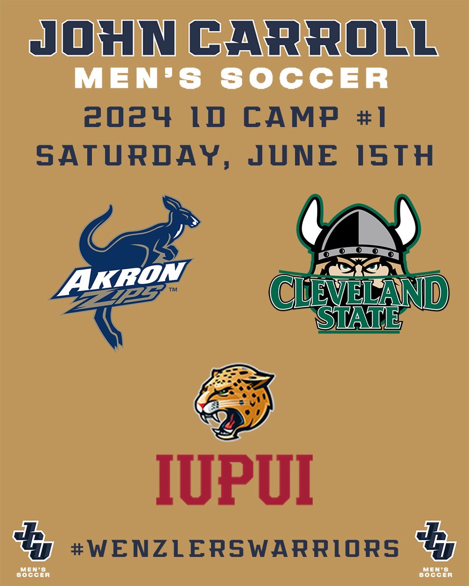 We are very excited to announce our staff for the first ID camp this summer! We will be joined by members from the University of Akron, Cleveland State University, and IUPUI! Looking forward to a great day of soccer in University Heights! ⚡️😎⚡️