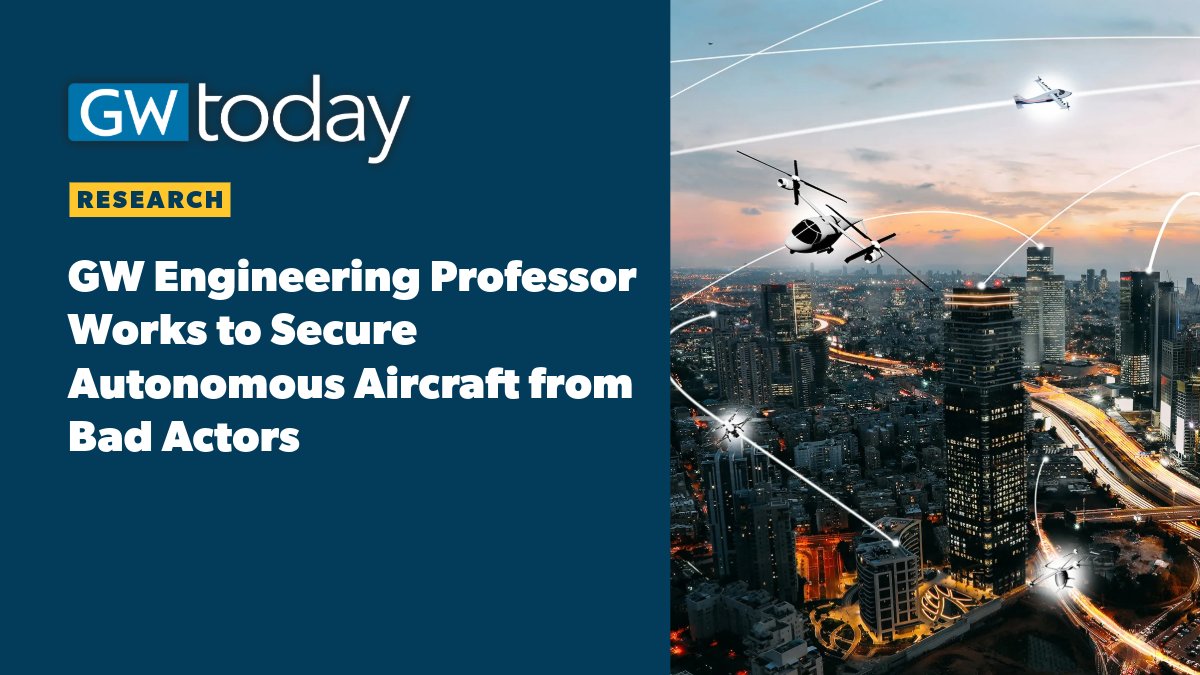 GW Engineering Professor Peng Wei is leading a three-year project with funding from NASA designed to help secure the urban airspaces of the future. Learn more in GW Today ⬇️ gwtoday.gwu.edu/gw-engineering…