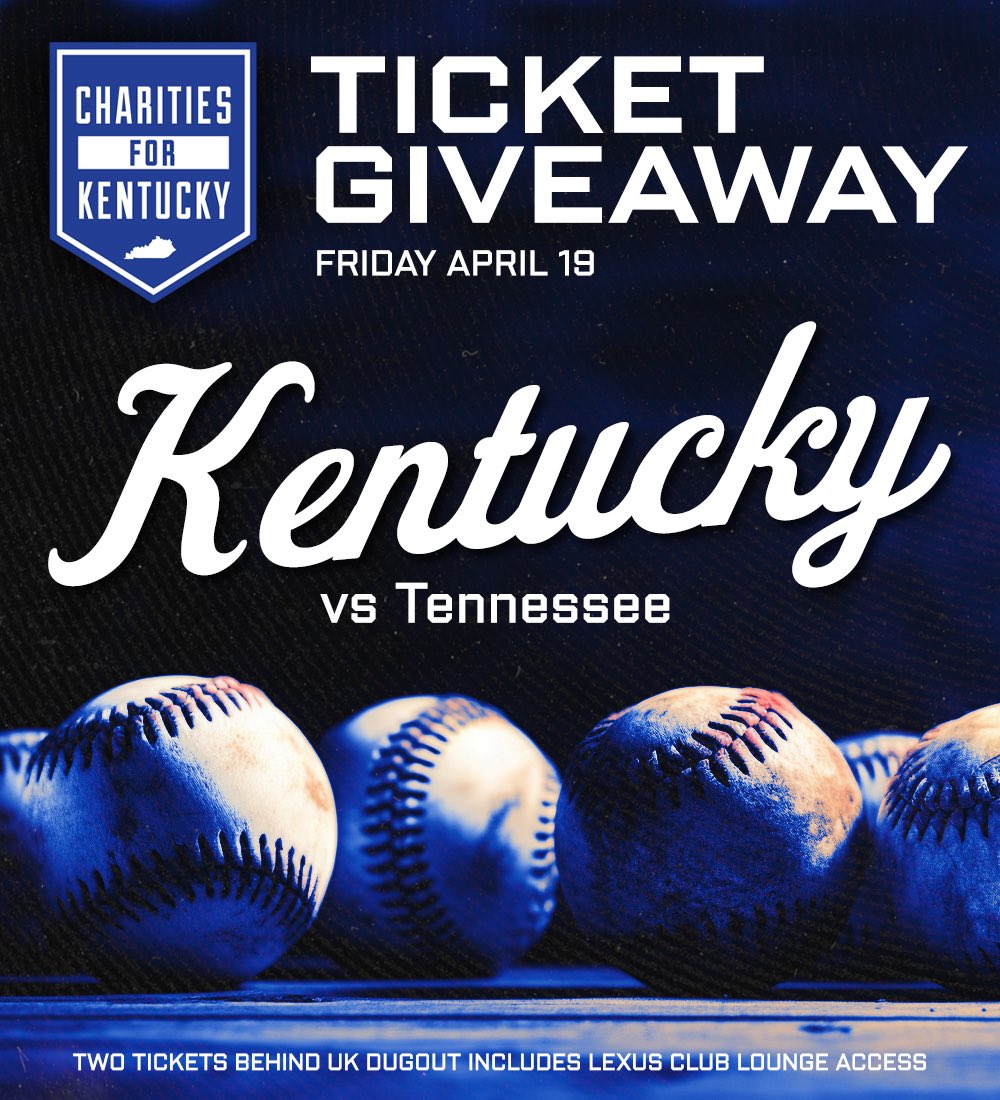 🚨TICKETS GIVEAWAY🚨

RT this post &amp; FOLLOW US

UK Baseball reserved tickets are SOLDOUT for this weekend but we have you taken care of again!! 

We are giving away <a href="/UKBaseball/">Kentucky Baseball</a> Loge tickets right behind the UK dugout for FRIDAY’s game @ 6:30pm vs #2 TENN. These tickets include