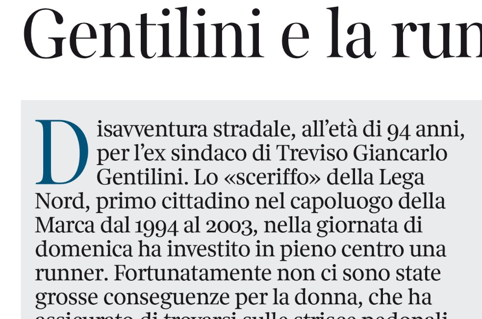 Interessante scelta di attribuzione della disavventura.