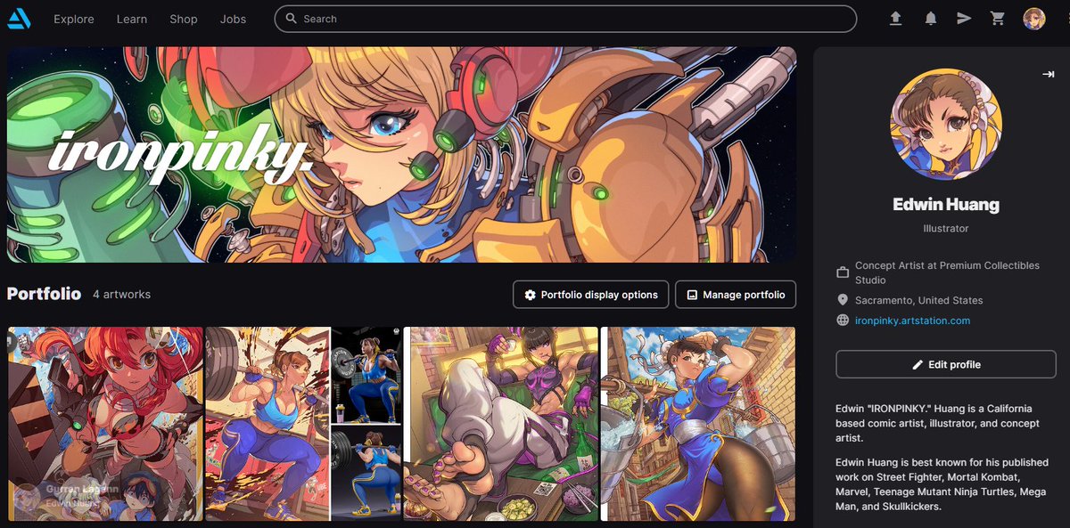 Just opened an ArtStation account. I know....I'm like 15 years too late. Be that as it may, please follow me at artstation.com/ironpinky Thanks! #edwinhuang #artstation #samus