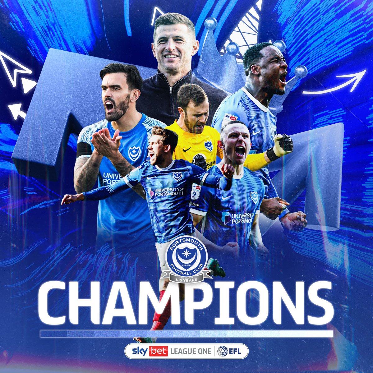 SkyBetLeagueOne's tweet image. 👑 @Pompey are the CHAMPIONS! 👏

#EFL | #SkyBetLeagueOne