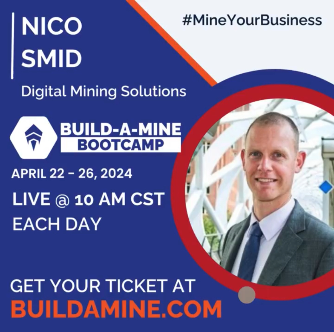 DigMinSolutions's tweet photo. 🔵#BuildAMine Bootcamp is coming up!!🔵
Don't miss @Smidnico's session.
Thanks @MiningWithBrad for the invite! https://t.co/1v5bPWZsgL
Please repost🙏 https://t.co/TII1lWtYiK