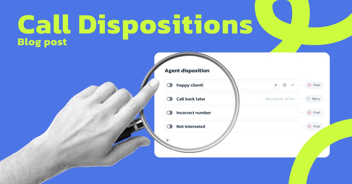 MightyCall's tweet image. Call dispositions are call outcomes that can be customized depending on campaign specifics ✍

See common examples and how to implement them in business operations in our new article: mightycall.com/blog/call-disp…

#callcentersolution
