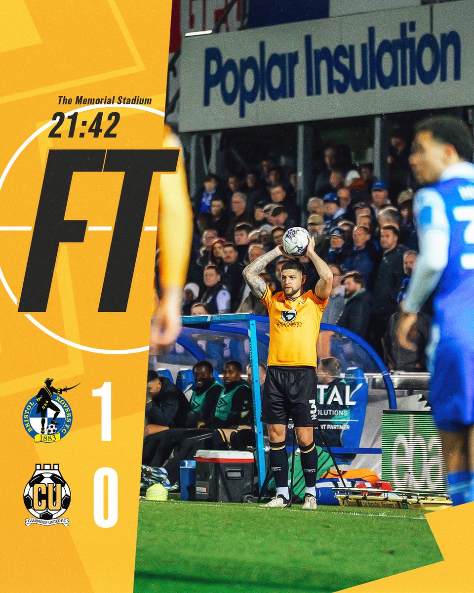 Final whistle at The Memorial Stadium. ⏱️ #CamUTD | 🔵 1-0 🟡 | FT