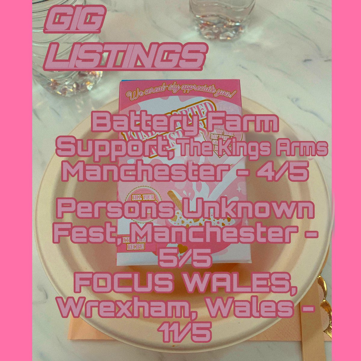 catch us at @kingssalford supporting @thebatteryfarm on 4/5, storming up @pufestival the day after on 5/5 and then our first time in Wales at @focuswales in Wrexham on 11/5 xxxxxxx