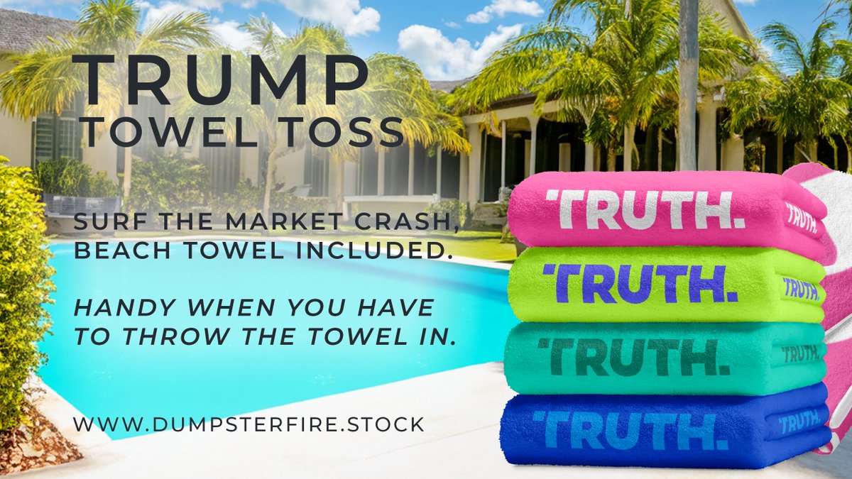 With #TruthSocial stock in freefall and Dark Brandon chiming in, time for a BOGO!  Buy one stock, get one towel! #DarkBrandon #ShitThyBed #TrumpSlump