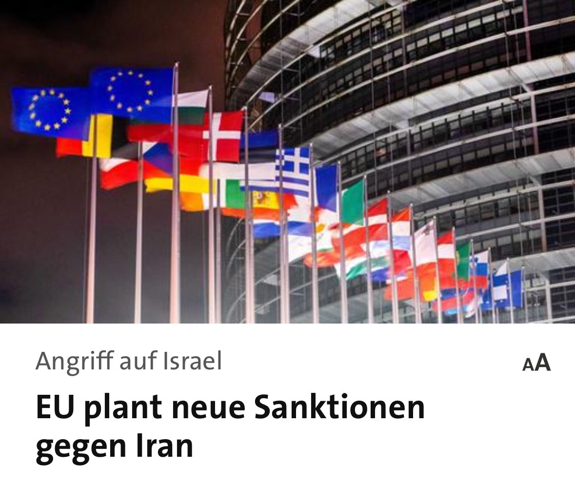 Israel bombardiert sechs Monate lang die Zivilbevölkerung in Gaza - #Waffenlieferungen werden fortgesetzt. Der Iran reagiert auf die Bombardierung seiner Botschaft - die EU erwägt #Sanktionen. Die westliche Doppelmoral wird nicht zur Deeskalation beitragen. #Wandel_durch_Handel