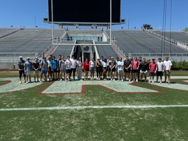 SportMgmtUGA's tweet photo. Our class for Intercollegiate Athletics &amp; Higher Education recently toured Sanford Stadium's West End Zone facility! Such a cool opportunity at one of the biggest landmarks on campus! Huge thanks to @UGAAthletics! #GoDawgs https://t.co/mObEyyRx7L