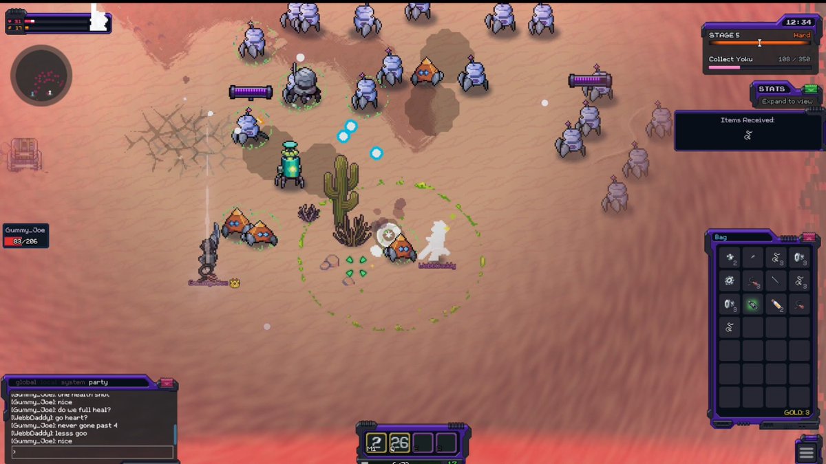 WebbDaddyX's tweet image. Stage 5 is hectic in The Playa on @Worldwide_WEB3. Some new enemies that buff the bots around it with armour.  Shout out Gummy_Jo, you played well! We had a crack aye. #WorldWideWebb