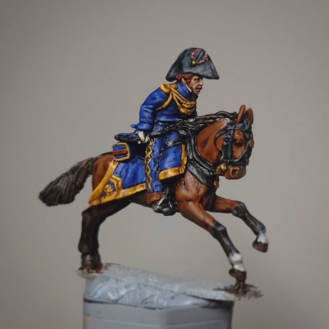 #PerryMiniatures mounted orderly, will be ADC/orderly for General Lefebvre-Desnouettes command stand. #Napoleonics #HistoricalWargaming #Blackpowder
