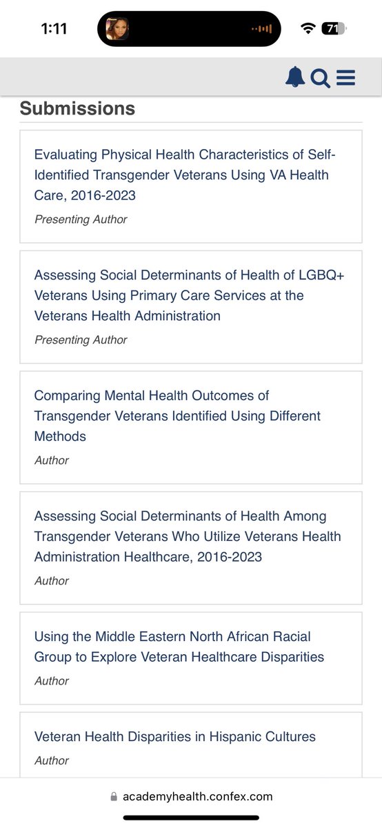 Very excited to be presenting at the @AcademyHealth Research meeting at the end of this June! In our team at OHE, all abstracts were accepted for a presentation !! I’ll be presenting on health characteristics and #SDOH of transgender & LGBQ Veterans 

#ARM24
