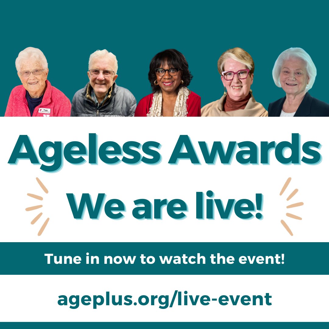 AgePlusOregon's tweet photo. We are LIVE with the pre-show! The program begins at 11:30am PT! Join this inspiring event now by going to: https://t.co/hwQIR19FBf 

#agelessawards #agelessaward #AgePlus #AgePlusOregon https://t.co/1zksV1sNvC