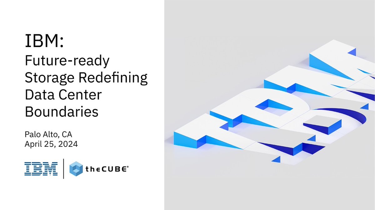 theCUBE's tweet photo. Get the AI angle on storage 🤖Join #theCUBE April 25 for live insights at the "IBM: Future-Ready Storage" event!
🔗 https://t.co/VBuTyF1jgx
@IBMStorage #IBMStorageDay #AIinfra https://t.co/Aahs2rvRMk