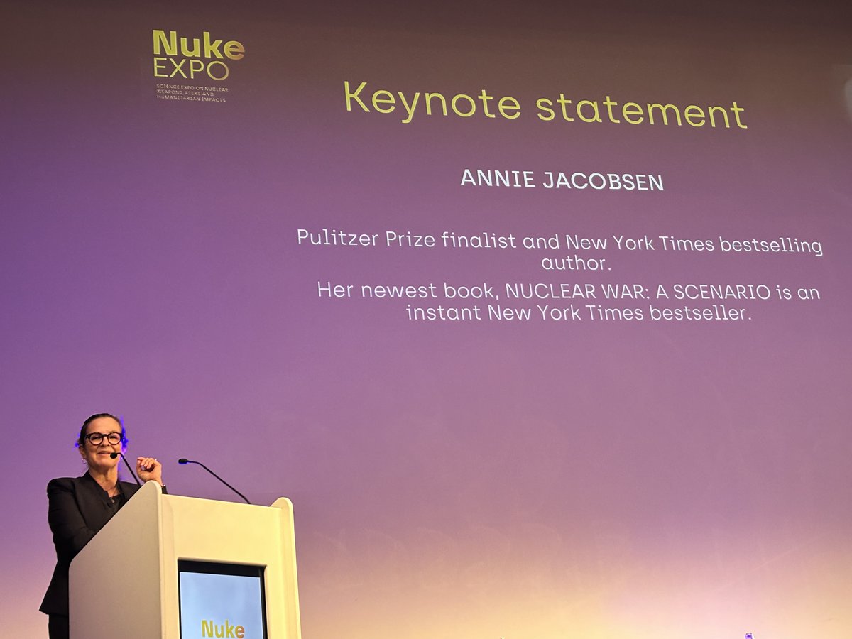 Honored to have been the Keynote Speaker at the NukeEXPO🇧🇪 Nuclear war is insane. Nuclear threats are insane. What is going on is madness. In the words of UN SecGen Guterres, 'We must reverse course.' Thank you to everyone reading NUCLEAR WAR: A SCENARIO and cheering me on.