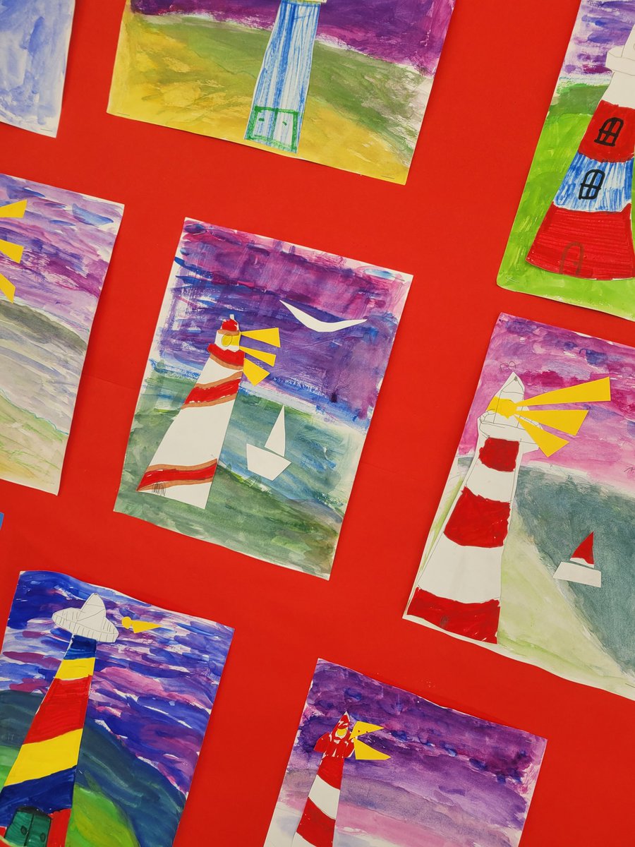 These third grade art projects are a 'beaming' example of using a variety of colors and shapes in one piece!