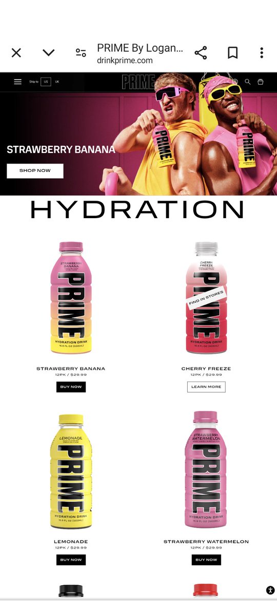 Strawberry Banana is now back in stock on the Drinkprime website (USA)