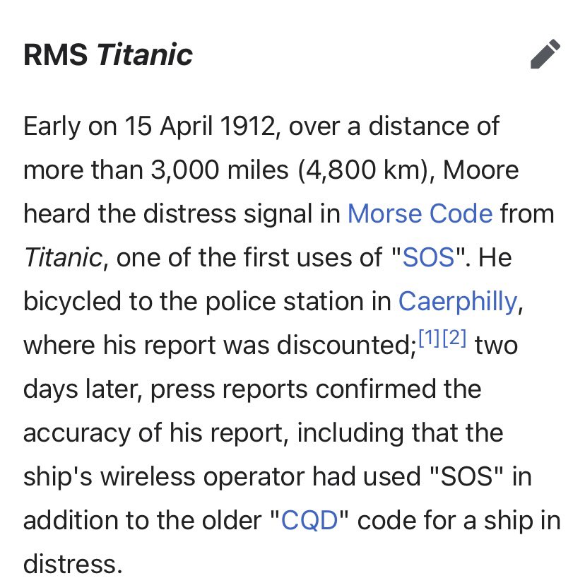 LibanusPrimary's tweet photo. 112 years ago yesterday, Artie Moore who lived in Gelligroes Mill in Pontllanfraith heard an SOS signal like no other. He made history.
Our pupils are fascinated by his story…
#MrsW #titanic #wirelessradio
#localhistory https://t.co/w2pp02WxSP