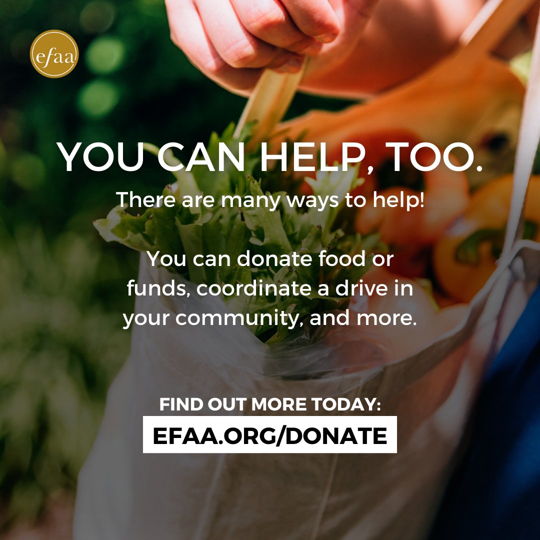 Keeping our shelves stocked is a true community effort, powered by compassion AND innovative ideas. Have you heard of gleaning? Through this method, UpRoot Colorado donated 4,000 lbs of locally grown produce to our food bank last year. You can help, too: efaa.org/donate