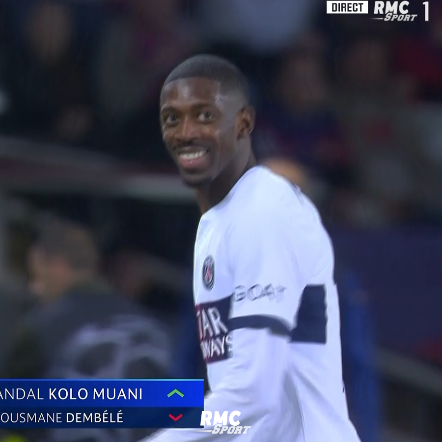 😁 Le sourire de Dembélé lors de sa sortie dans ces dernières minutes de jeu. 

rmcsport.bfmtv.com/football/ligue…