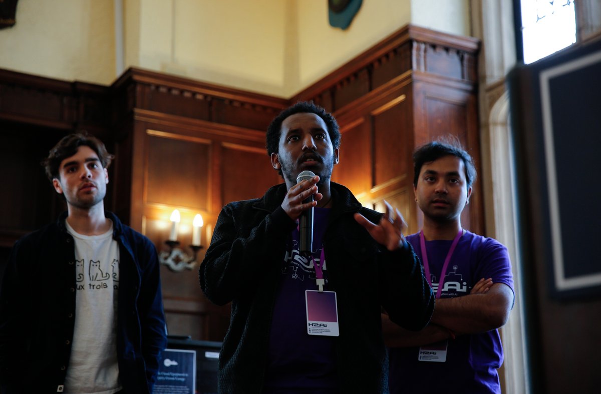 Day 3 of H2AI on Sunday, April 14th, 2024! After 36 hours, teams presented their innovative solutions to address challenges in AI and healthcare! #h2ai #georgetownmed #georgetownuniversity #articficialintelligence #openai