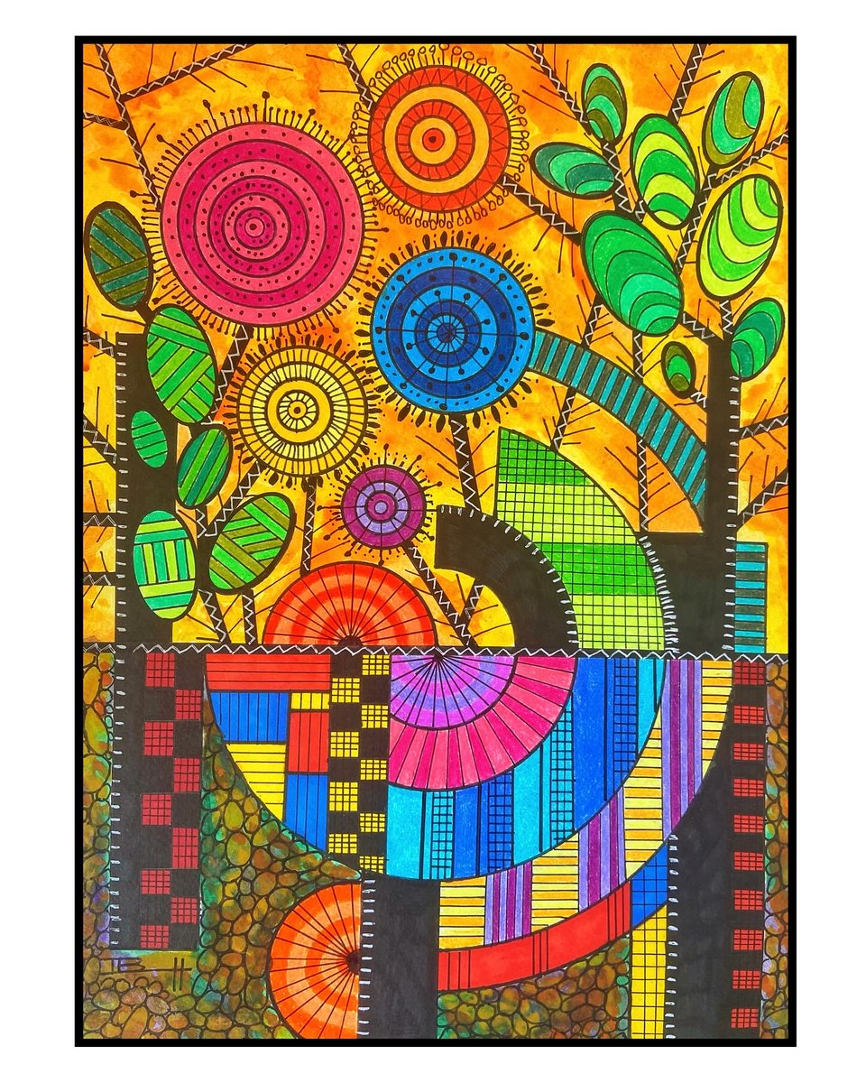 ‘The Colour of Spring’.
#abstract #abstractpainting #abstractartist #abstractexpressionism #modernart #contemporaryart #watercolours #watercolourpainting #colouredpencils #colouredpencilart #acrylicpens #sharpie #blackmarker #blackfineliner #springtime #springcolours