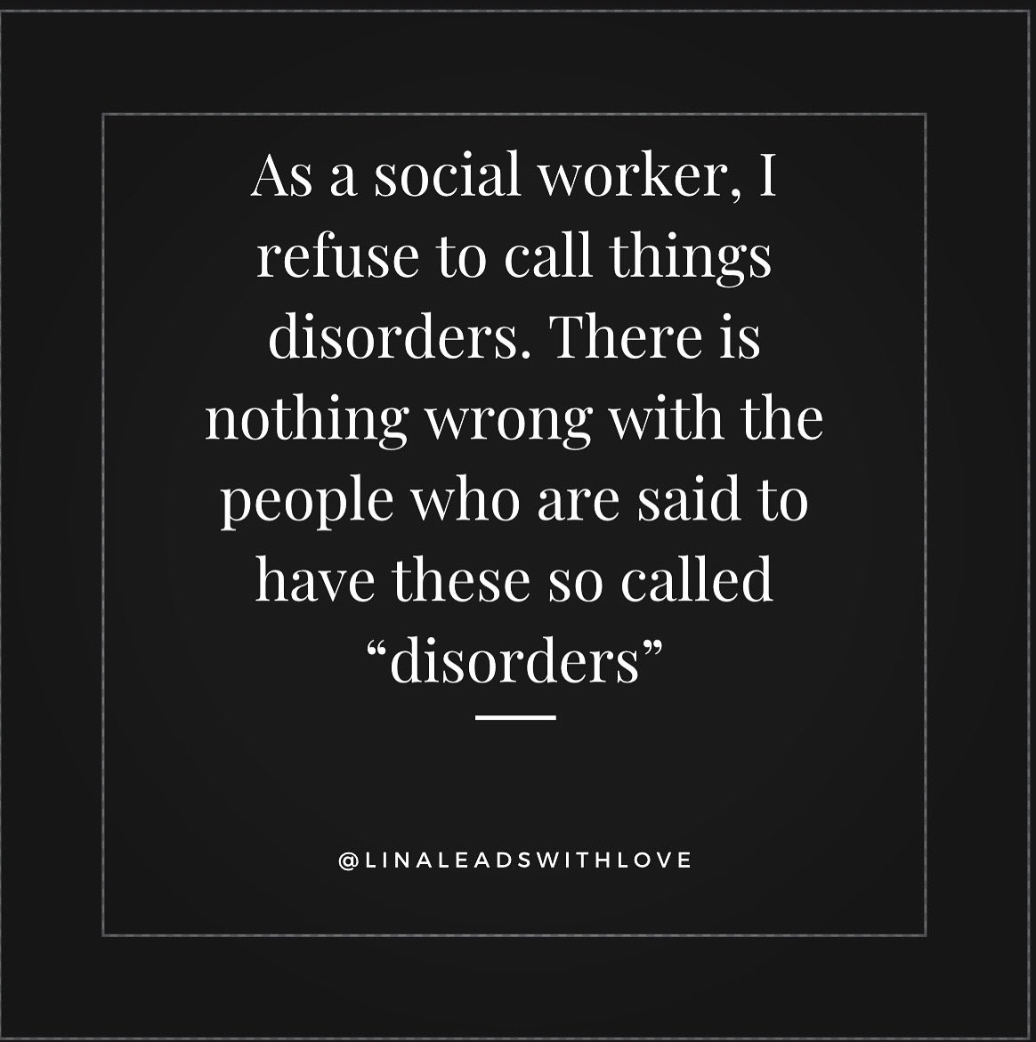 As a social worker, I do not believe in disorders or pathologizing people based on a checklist of symptoms. I am excited to announce that I am accepting new clients. #AdopteeTwitter #AdopteeVoices #SuicidePrevention