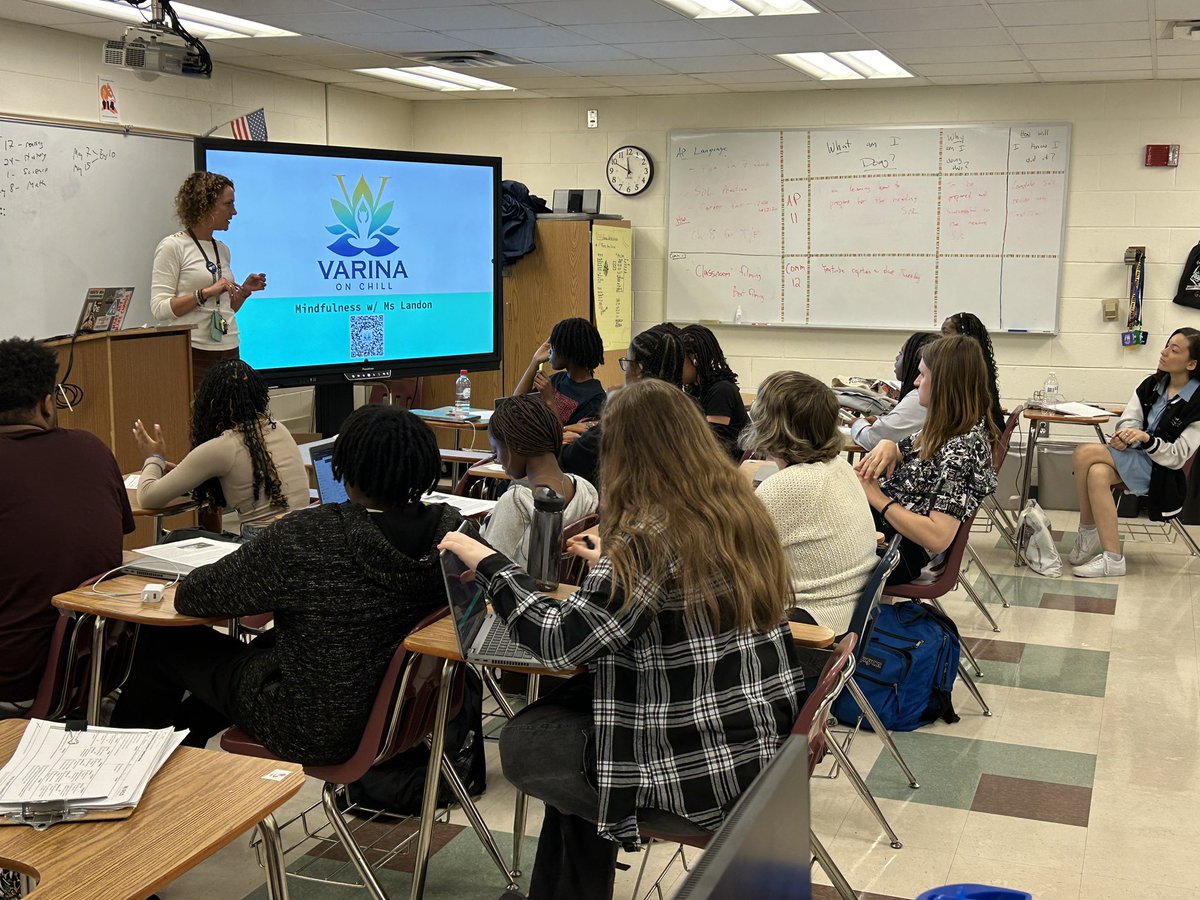 michellellandon's tweet photo. Over the past 2 days, I visited 19 classes of Eng11 &amp; shared mindfulness tips &amp; practice to help them be successful for their upcoming SOL, but ultimately tools to help them be more successful in life. We can’t be Life Ready if we aren’t well - mind, body &amp; spirit. #THISisVarina https://t.co/AKAnrRKlPk