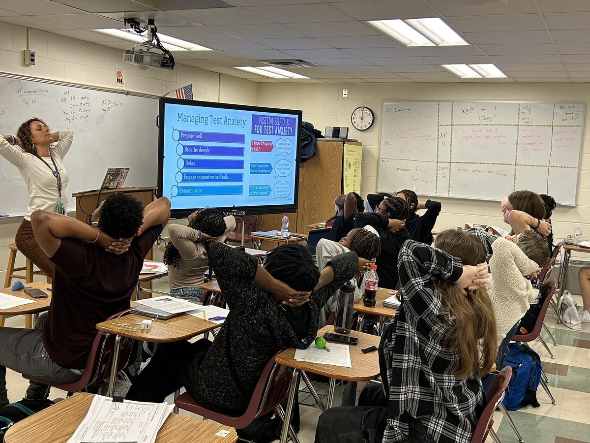 michellellandon's tweet photo. Over the past 2 days, I visited 19 classes of Eng11 &amp; shared mindfulness tips &amp; practice to help them be successful for their upcoming SOL, but ultimately tools to help them be more successful in life. We can’t be Life Ready if we aren’t well - mind, body &amp; spirit. #THISisVarina https://t.co/AKAnrRKlPk