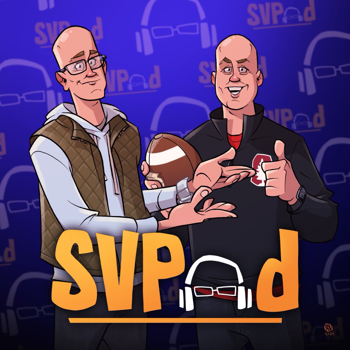 Again, for absolutely no reason at all, @notthefakeSVP and @StanfordSteve82 continue to let me draw them in cartoon form. SVPod back, SVPod art updated, it’s staying light later into the evening, things are looking up.