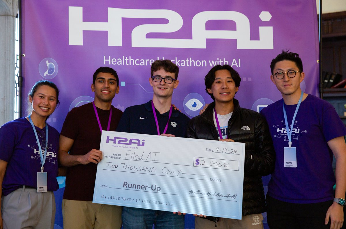 Congratulations to the 2024 H2AI Runner’s Up: Filed.AI! #h2ai #georgetownmed #georgetownuniversity #articficialintelligence #openai