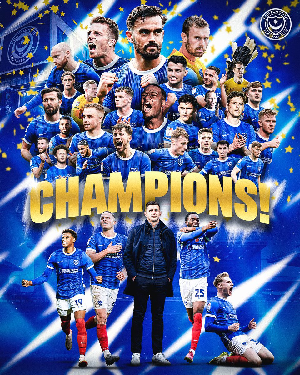 L0RDSN0's tweet photo. RT @FrattonFaith: @Pompey Champions of @SkyBetLeagueOne 2024

#Pompey #FrattonFaithful https://t.co/xCXsJdDFiT