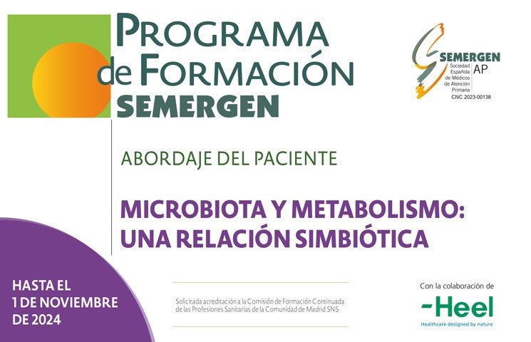 Programa de Formación SEMERGEN-#Microbiota y Metabolismo: Una relación Simbiótica. 👉Enfoque distinto a los tratamientos clásicos para abordar #dislipemia y #obesidad, mediante el uso de probióticos, prebióticos y simbióticos. @SEMERGENap @HeelSpain i.mtr.cool/rtyenthbzb