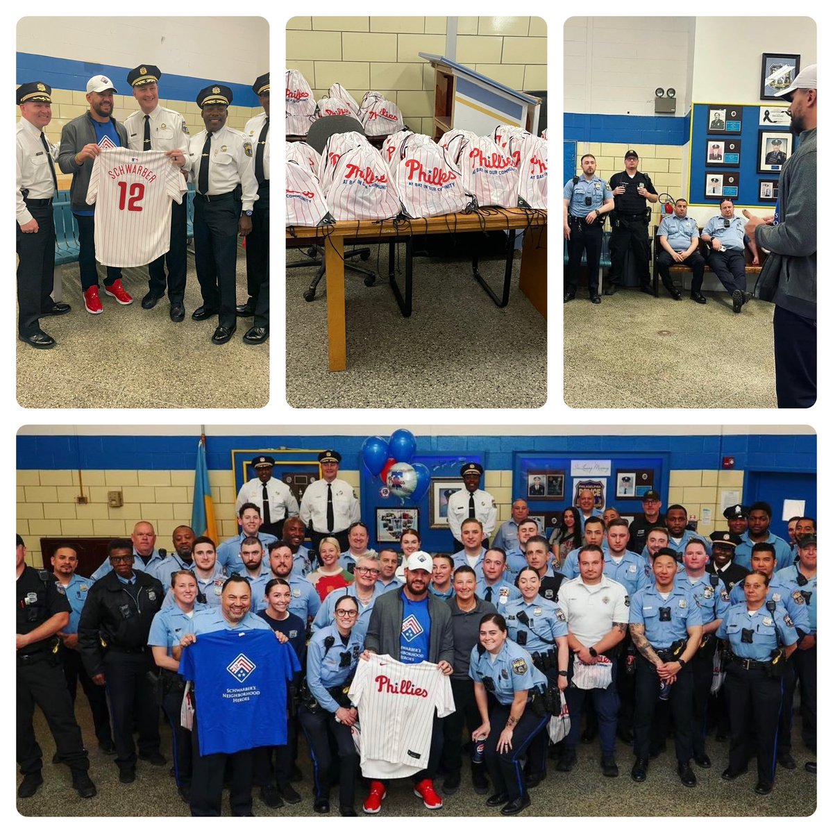 We would like to thank Kyle Schwarber of the Philadelphia Phillies for stopping by the 3rd district today to meet with officers of South Division. Your generosity and support is greatly appreciated #12! Go Phils!! ⚾️ @Phillies @kschwarb12 @SchwarbsHeroes