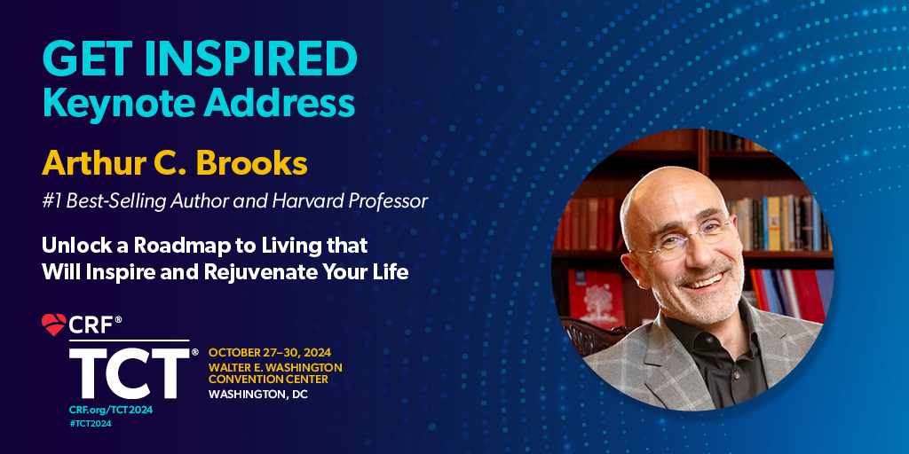 📢 Announcing the #TCT2024 Keynote Speaker: Arthur C. Brooks, Best-Selling Author and Harvard Professor! 🎉 Arthur will share his unique outlook and research findings to address the distinct stresses that can affect all high-performing individuals. Discover actionable steps to…