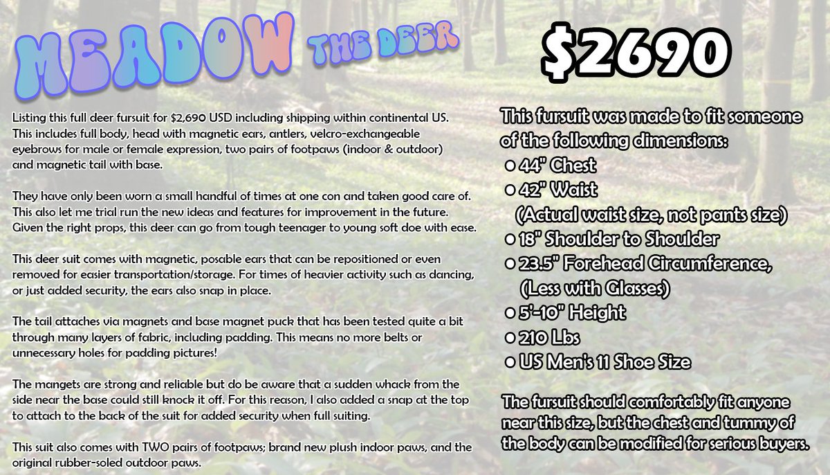 Introducing Meadow! This younger deer has been coming out of the woods more often lately to sniff out a new world... or food, either way! They come with many different features I'm working towards perfecting! For measurements, cost, and extra details, see info sheet attached.