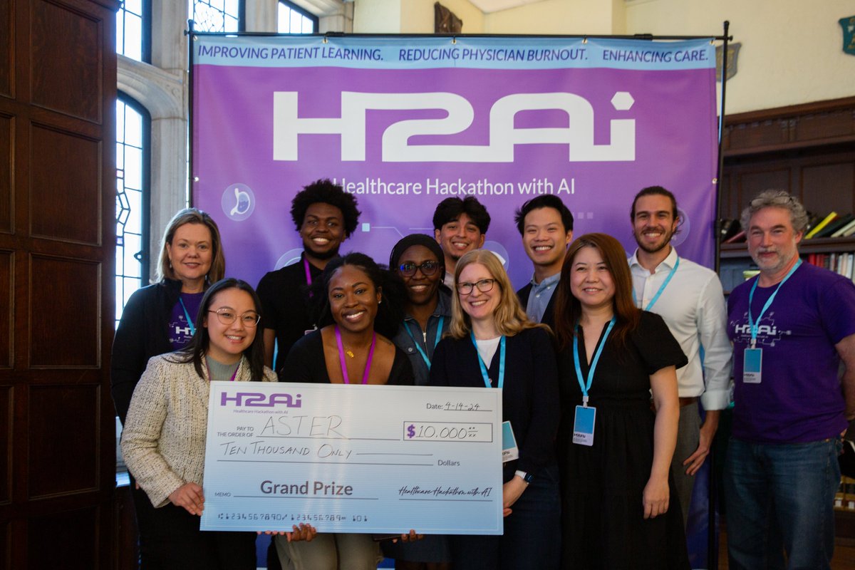 Congratulations to the 2024 1st Place winners: Aster in Georgetown’s first H2AI! #h2ai #georgetownmed #georgetownuniversity #articficialintelligence #openai