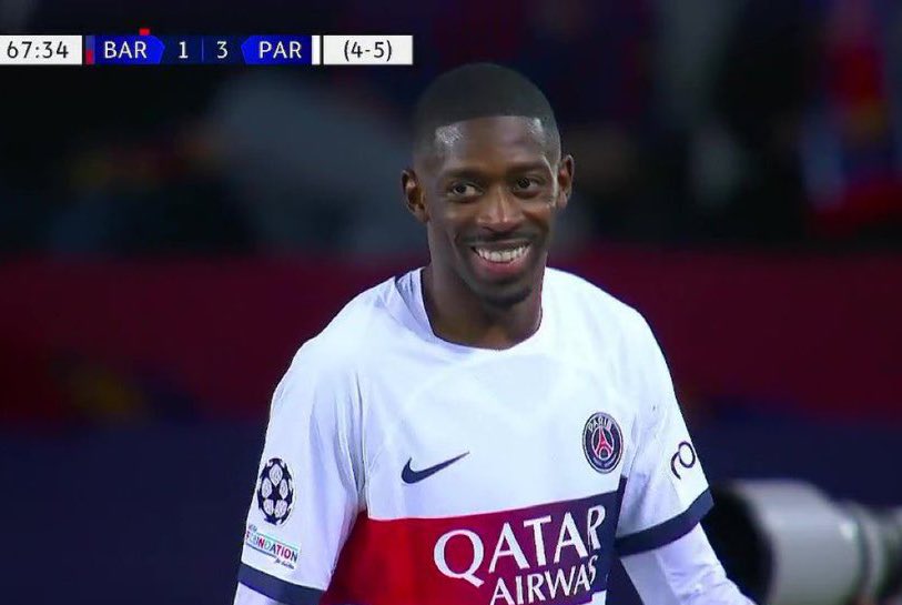 VibesFoot's tweet photo. Le sourire narquois d'Ousmane Démbélé, qui a fait tomber son ancien club 😏🔴🔵 https://t.co/IrzZjzZ8ej