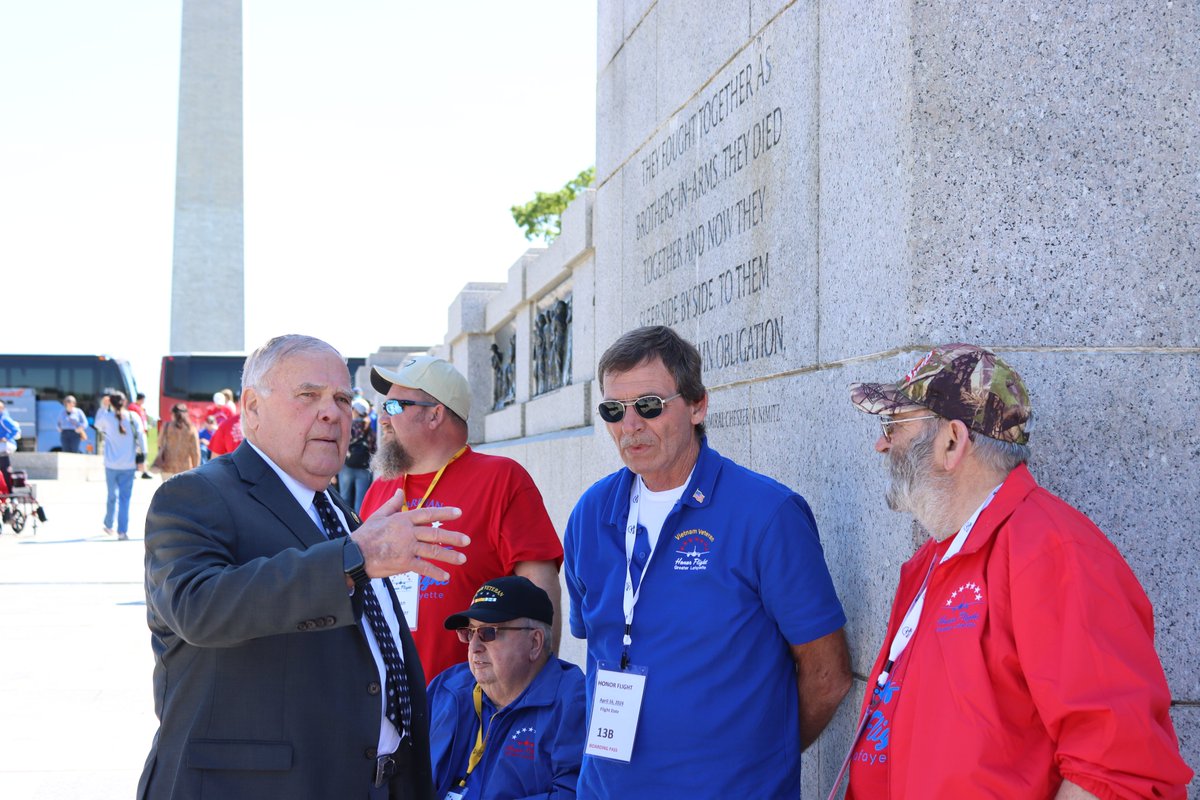 It was a privilege to welcome a group of fellow veterans to Washington today during the Lafayette Honor Flight visit. Meeting so many decorated Hoosier veterans who have done so much to serve our country and protect our communities was truly inspiring.