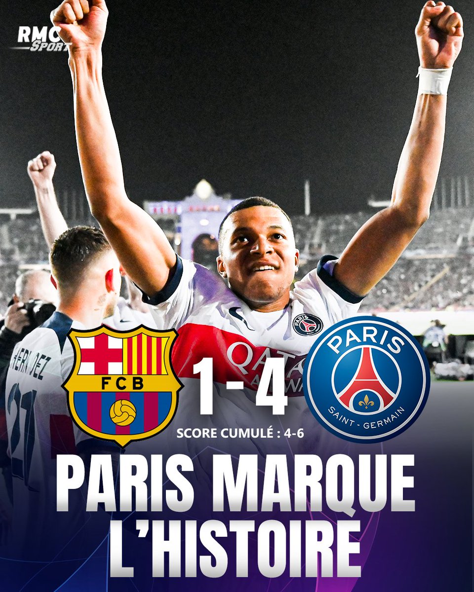 RMCsport's tweet image. 🤩💫 UNE SOIREE POUR l'HISTOIRE, UNE SOIREE POUR RENTRER DANS LA LEGENDE !

🔥🔴🔵 PARIS EST EN DEMI-FINALE DE LA LIGUE DES CHAMPIONS ! La remontada appartient au PSG désormais !