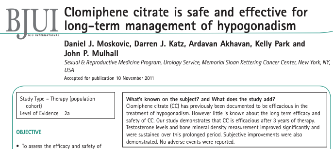 11/ Enclomiphene's parent molecule, Clomid, has been used in studies for 3 years with 'No [serious] adverse events' and scientists concluding it 'is safe and effective for long-term management of hypogonadism'

menshealthmelbourne.com.au/pdf/safe-and-e…