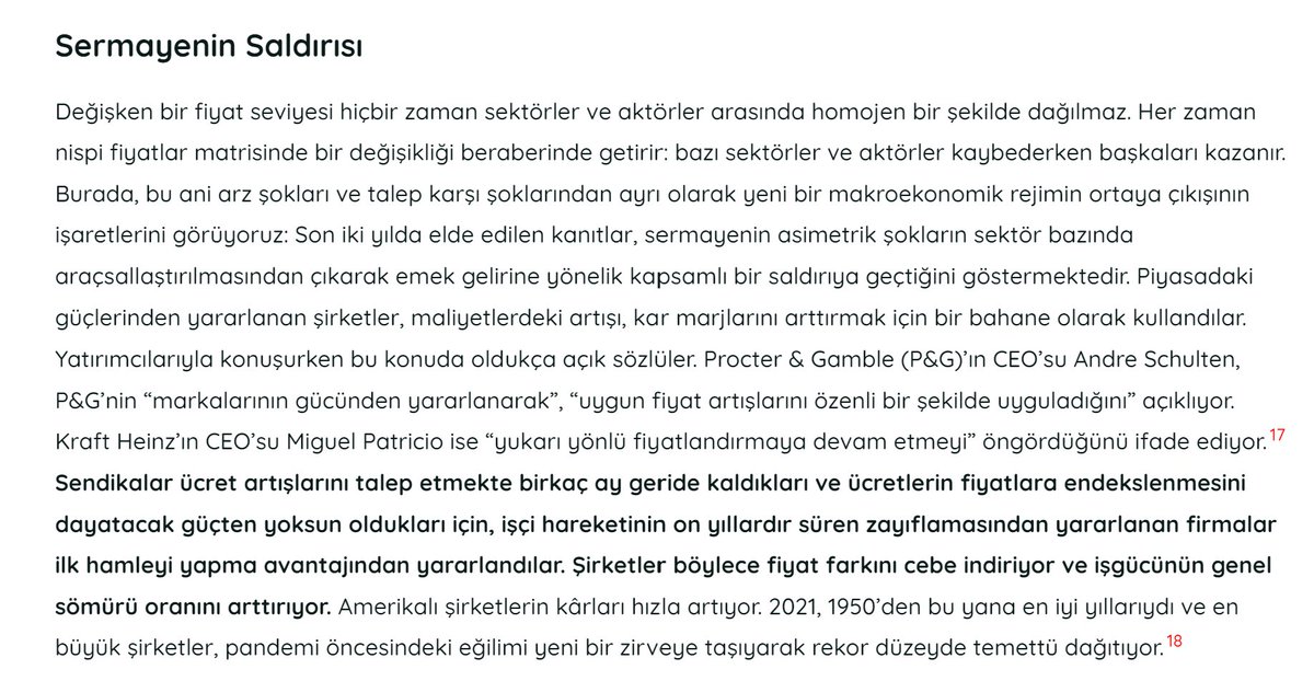 rasyonal bilim insanı pozu keserek aldığınız asgari ücrete göz diken komprador ekonomistleri gördüğünüz yerde rezil edin. enflasyonist ortamda sermayenin görece güçsüz işçi sınıfına saldırısı fahiş fiyat artışlarıyla gerçekleşiyor tüm dünyada. bkz. corpusdergi.com/2024/finansal-…