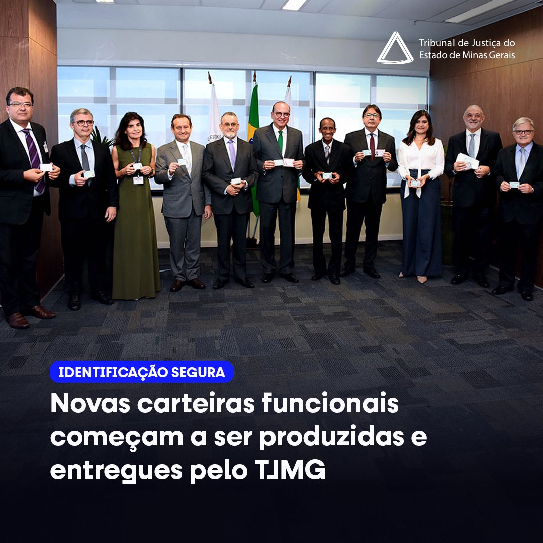valid_oficial's tweet photo. O Tribunal de Justiça de Minas Gerais (TJMG), em parceria com a Valid, começa a entregar as novas carteiras funcionais destinadas a magistrados e servidores do Judiciário estadual.

Confira:

https://t.co/lGbx7u69Y0

Crédito📷: Euler Junior/TJMG https://t.co/Q0FvrOopFT