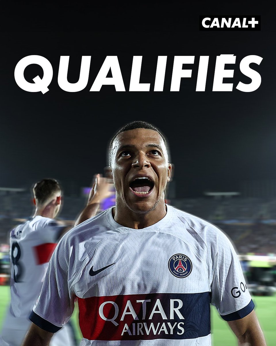 CanalplusFoot's tweet photo. LE PSG EST QUALIFIÉ POUR LES DEMI-FINALES DE LIGUE DES CHAMPIONS ! ⭐️

#FCBPSG | #UCL https://t.co/YEWHvDvAkc