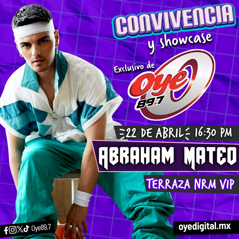 #ConvivenciaOye <a href="/AbrahamMateo/">Abraham Mateo</a> llega a la terraza de NRM para  #Showcase  con #Oye897fm 🎶🙌🏻 Presentará su nueva canción y te podrás tomar la foto 😎 Corre a oyedigital.mx para registrarte y poder ser de los afortunados. 

Todo el pop, Todos los eventos, todo el tiempo.